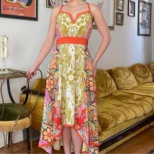 Nine West High Low Dress in Pink and Orange Floral size 12